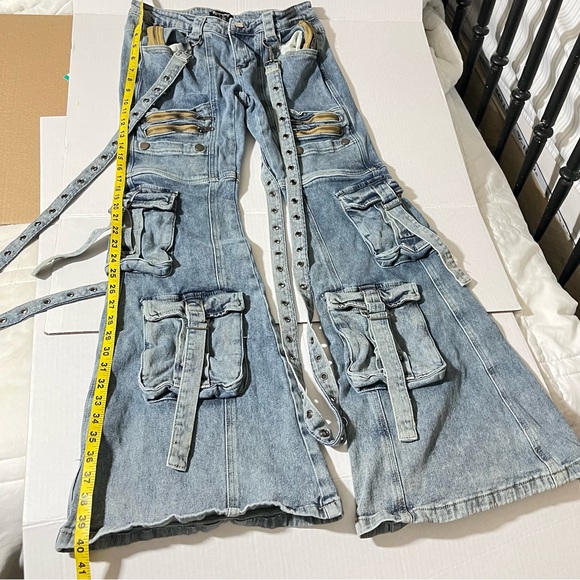 Dolls Kill Generation Kiss Aurora Cargo Flared Jeans - Picture 10 of 16